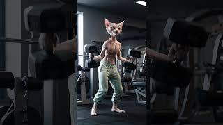 Mr.Whiskers gets bullied for being skinny  #cat #ai #funny  #bully #weightlifting #cute #catai