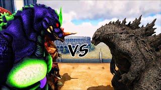 GODZILLA VS ARK TITANUS DINO'S | ARK dino's battle | DINOWORLD |