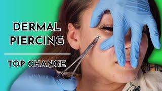 Dermal Piercing | Top Change (Red to CZ Gem) 