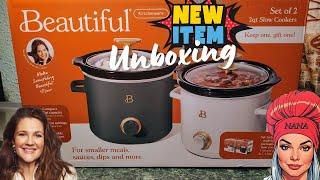 UNBOXING DREW BARRYMORE'S BEAUTIFUL SET OF 2 2QT SLOW COOKERS