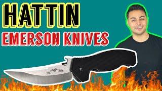 TACTICAL EDC KNIFE | Emerson Hattin Folding Scimitar! Self-Defense Survival Perfection + Wave Open