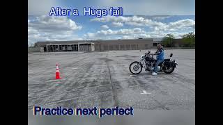 A Harley motorcycle skills test in Michigan