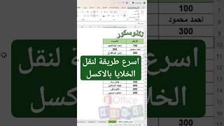 (117) نقل الخلايا باختصار بالاكسل بالاكسل #اكسل #ورود #مايكروسوفت #بوربوينت #اكسيل #excel #تكنوسكور