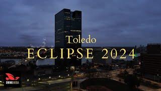 Drone Flight Downtown Toledo, Ohio 2024 | 4K Drone Footage Eclipse