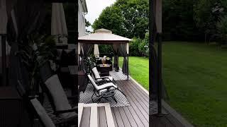 Backyard Patio Ideas | Sunjoy Outdoor Furniture Design #shorts #gazebo #firepit #backyard #homedecor