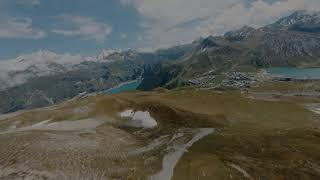 Cloudy FPV Drone line in Tignes