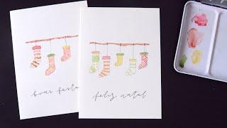 Christmas Cards Paint With Me + GIVEAWAY | Ep. 01