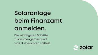 Solaranlage beim Finanzamt anmelden.