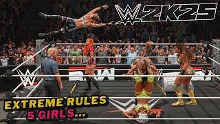 Extreme Rules - 5 Girls Fight | WWE 2K25 Gameplay PC Steam 4K