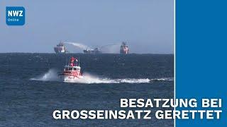 Öltanker brennt auf Ostsee vor Kühlungsborn