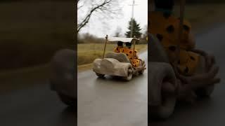 Flintstones Car Pulled Over by Cops — Then the Chase Begins!