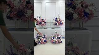 Blue Purple Delphinium Peony Table Centerpiece Flower Ball Wedding #flowers #wedding #decoration