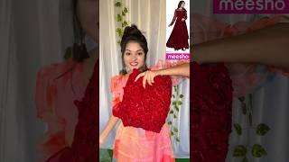 Red Party wear gown from Meesho | Meesho party wear gown | #fashion #meeshofinds #ishqjaisakuch