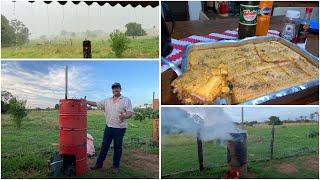 FAZENDO UM NOVO DEFUMADOR DE TAMBOR| FIZ TORTA DE CARNE MOÍDA NA JANTA| Dia a Dia na roça