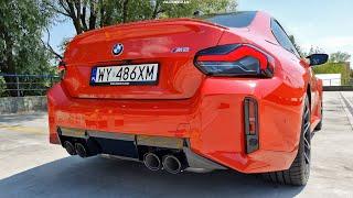 BMW M2 (2023) 3.0 R6 S58 exhaust sound, launch control, cold start, acceleration