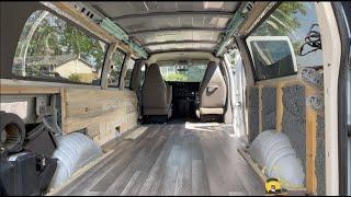 Chevy Express Van Camper Build Update  Flooring Complete