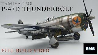 1/48 Tamiya P-47D Thunderbolt 'Bubbletop' : Full build scale model aircraft kit #61090