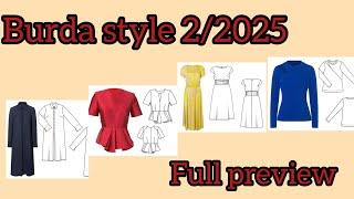 Burda style / 2025 ,full preview, and complete line drawing ️ ️ ️