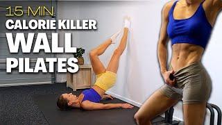 15 Min CALORIE KILLER Wall Pilates Workout | Full Body Toning