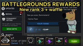 BATTLEGROUNDS REWARDS, NEW RANK 3 & WAFFLE