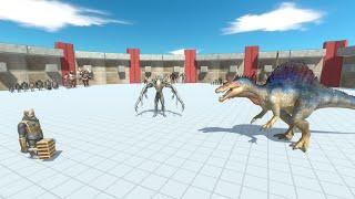 1v1v1 Infernals vs Mutant Primates vs Dinosaurs - Animal Revolt Battle Simulator