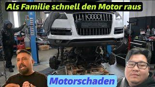 Audi Q7 mit Motorschaden. 1 Woche Zeit,zum Reparieren.