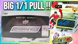 1 OF 1 PULL !! 2023-24 Upper Deck Engrained Hockey Box Opening !!