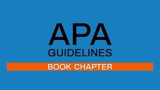 APA Guidelines 7th edition: Book Chapter