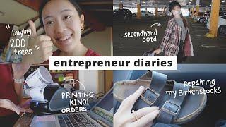 Entrepreneur Diaries | pack orders, repair Birkenstocks, plant-a-tree | sole trader eCommerce issues