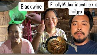 Finally ate mithun intestine satisfyingly after a week|| tested mom’s black wine|| #dailylifevlog