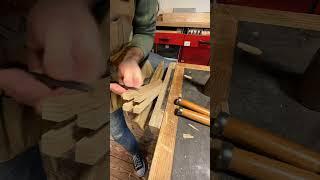 Cleaning castle joints #woodworking #handtools #customfurniture #furnituremaking #furniture