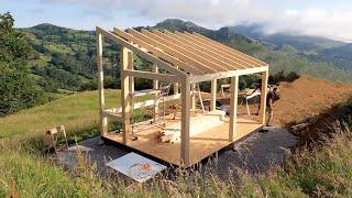 How to Build a Timber Frame Tiny Studio | Part 7 | Timber Structure Construction on the Mountainside