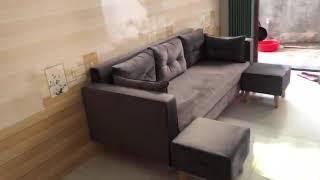BỘ GHẾ SOFA BĂNG MÀU XÁM NHUNG ĐẬM Ở THẾ GIỚI SOFA HCM