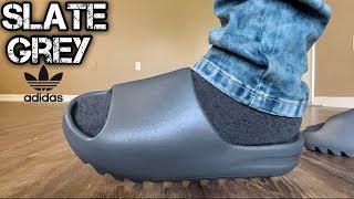 YEEZY SLIDE SLATE GREY On Feet Review & Sizing Tips