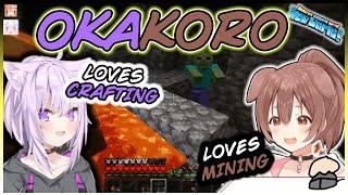 OkaKoro Cave Spelunking Minecraft Adventure - Hololive Minecraft Server Funny Moments