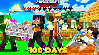 100 Days But We Share HEALTH & INVENTORY In Hardcore Minecraft 