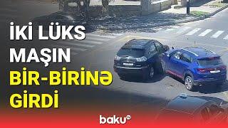 Bakıda qırmızıda keçən avtomobilin qəza görüntüsü