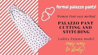 Palazzo Pant Cutting and Stitching Women Pant easy method sewing  [Pajama model palazzo cutting]