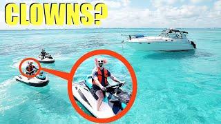 drone catches Clowns on Jetski's trying to invade this Boat, (you won't believe what happened)