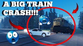 A TRAIN CRASH!! || ROBLOX - Car Crash Drive