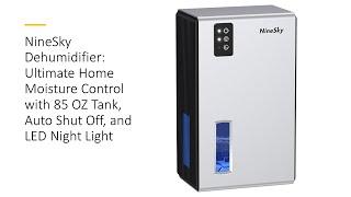 NineSky Dehumidifier: Ultimate Home Moisture Control w/ 85 OZ Tank, Auto Shut Off & LED Night Light