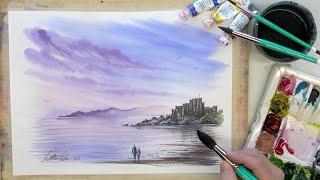 30 Minute Watercolour Workshop, Paint Along With Matthew Palmer - 3 Colours & 3 Brushes