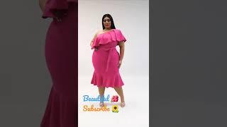 Glamorous  models lifestyle curvy womanin Pink dress style. plus size women fashion beauty.bbw