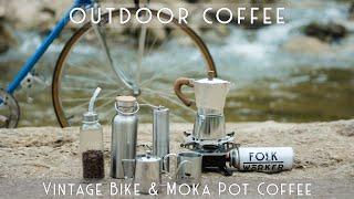 Outdoor Coffee: Cycling Adventure In The Wild Forest, Brewing Moka Pot Coffee