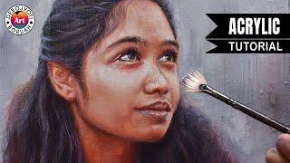 Portrait Painting Techniques in ACRYLIC  | Portrait Painting Acrylic Tutorial by Debojyoti Boruah