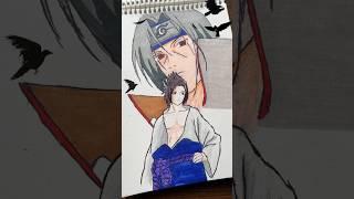 Drawing itachi uchiha & sasuke || #animedrawing  #naruto #itachi #madara#anime#shorts