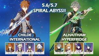 C0 Childe Furina & C0 Alhaitham Hyperfridge | 5.6 5.7 Spiral Abyss! | Floor 12 | Genshin Impact