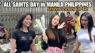 MANILA PHILIPPINES- All Saints’ Day.Blumentritt St, (Manila North Cemetery) [4k] walking tour