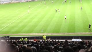 Sports Direct signs being ripped off and thrown on the pitch