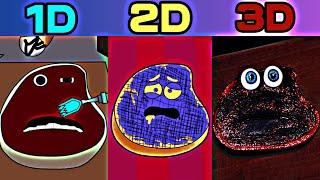 CHARLIE THE STEAK EVALUTION 1D vs 2D And 3D | WELL DONE | Animated